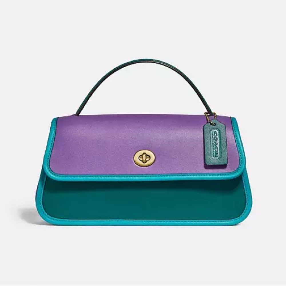 COACH Turnlock Clutch in Colorblock